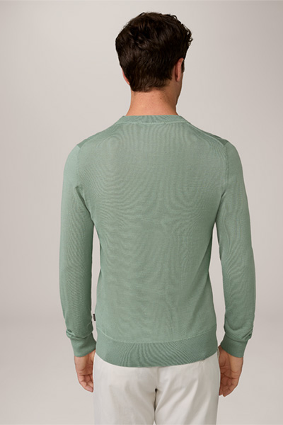 Strick-Pullover Nando mit Seide und Cashmere in Mintgrün