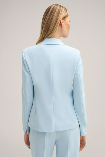 Crêpe-Blazer in Hellblau