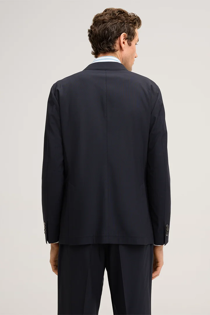 Salerno Virgin Wool Blend Modular Double-breasted Jacket in Navy