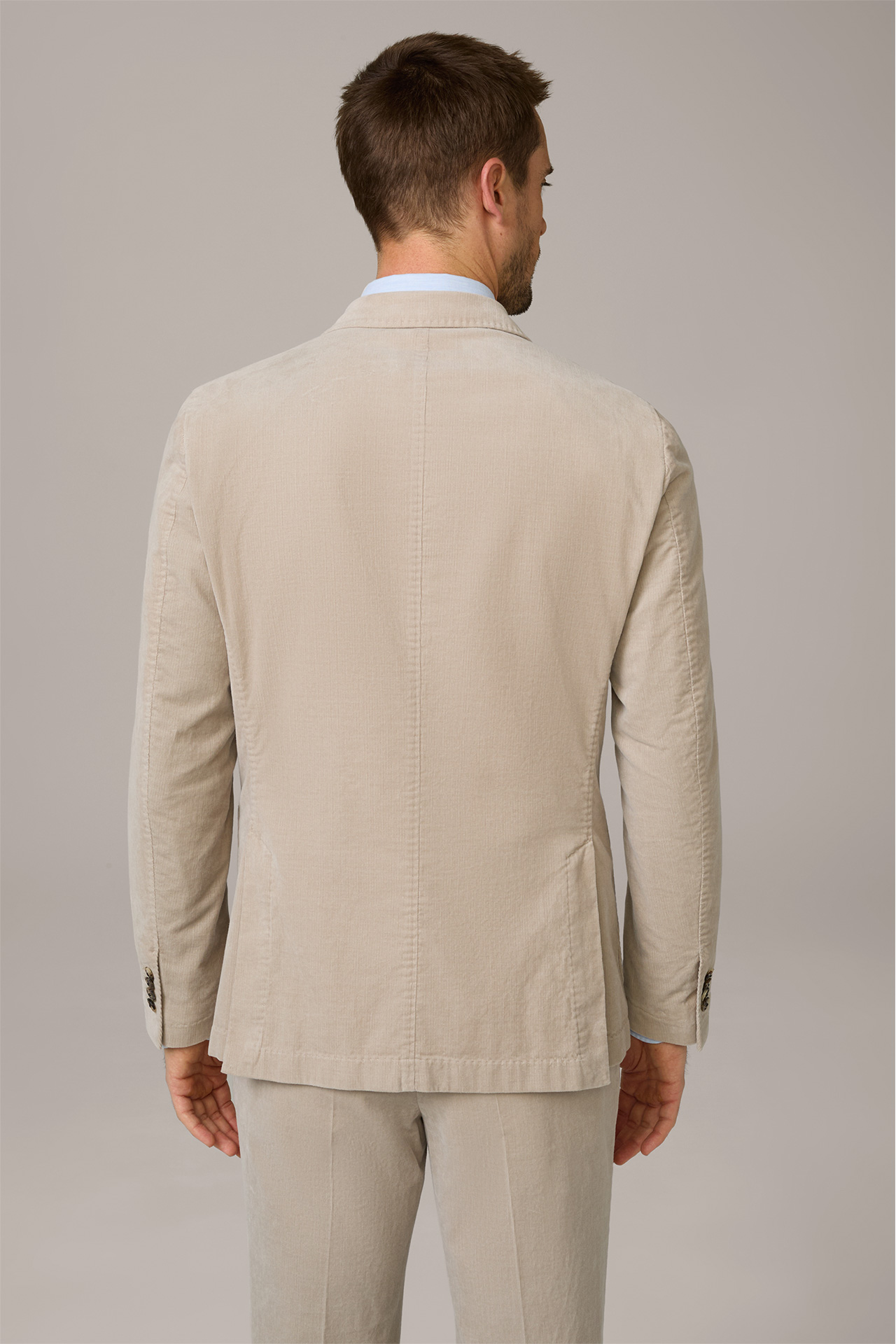 Veste de costume à fermeture croisée en velours côtelé Salino, couleur taupe