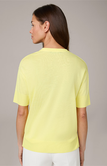 T-shirt en Tencel et coton, en jaune