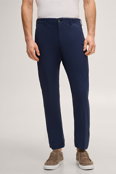 Leads to product detail page "Cino cotton-blend chinos in navy"