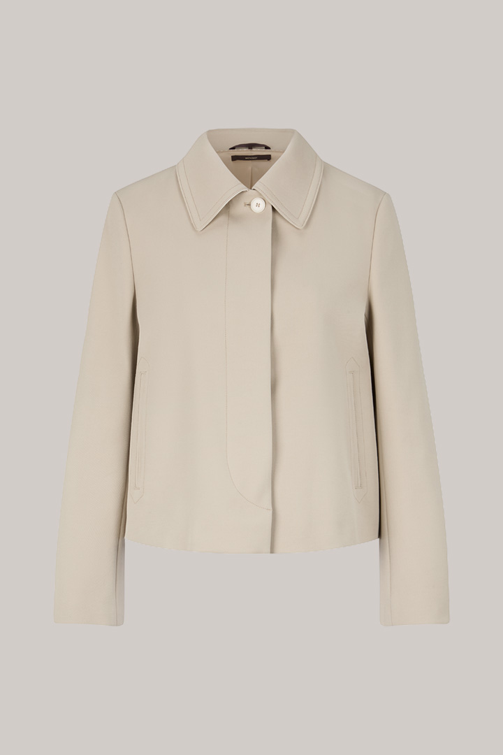 Blazer en coton à la coupe évasée, beige