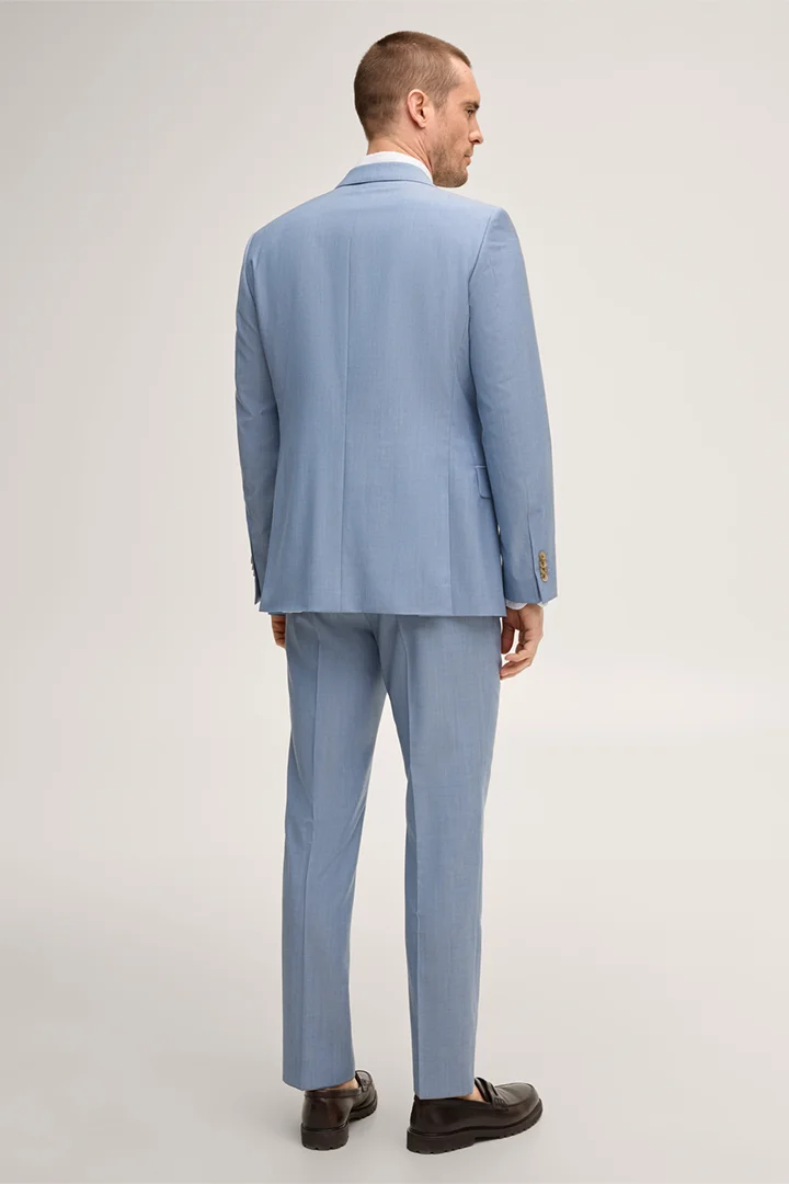 Führt zu Produktdetailseite „Schurwoll-Anzug Sera-Sole in Blau meliert"