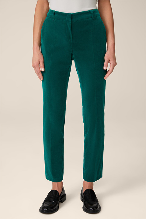 Velvet Suit Trousers in Green