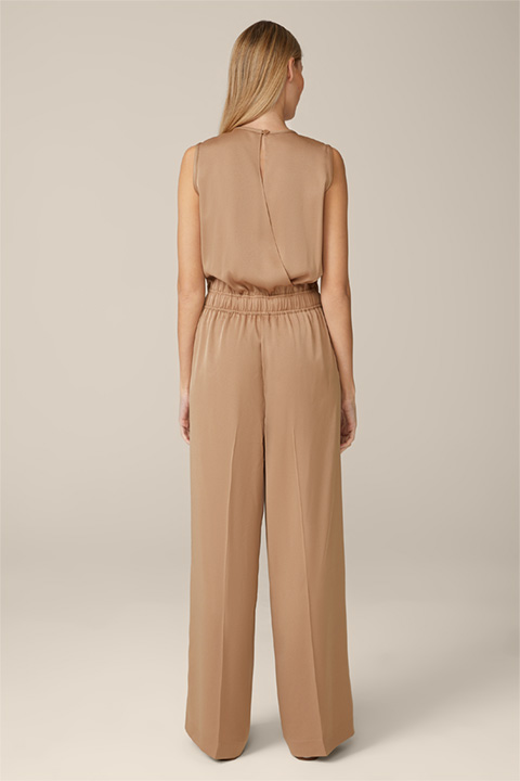 Crêpe Overalls in Camel