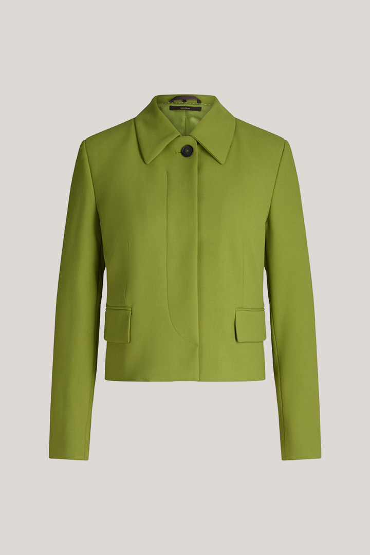 Führt zu Produktdetailseite „Crepe-Blazer-Jacke in Grün"