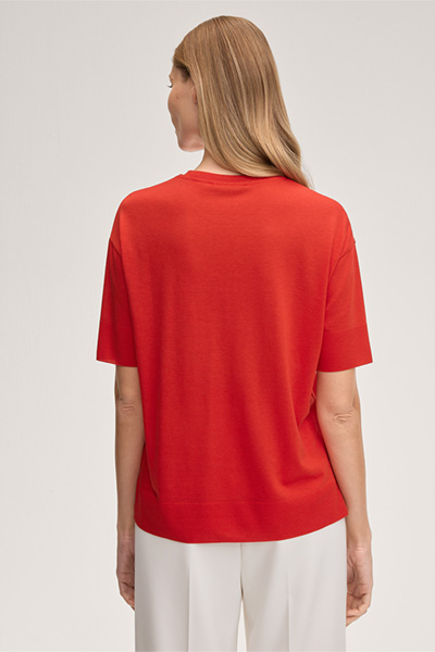 Lyocell-Baumwoll-T-Shirt in Rot