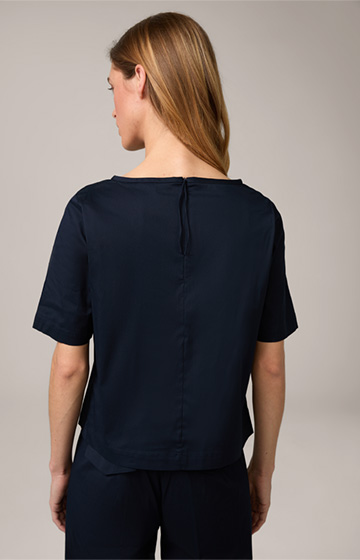 Cotton stretch blouse in navy