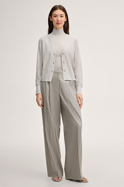 Schurwoll-Seidenmix-Cardigan in Ivory