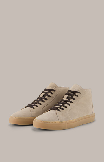 High-top Sneakers with Lambskin by Ludwig Reiter in Beige