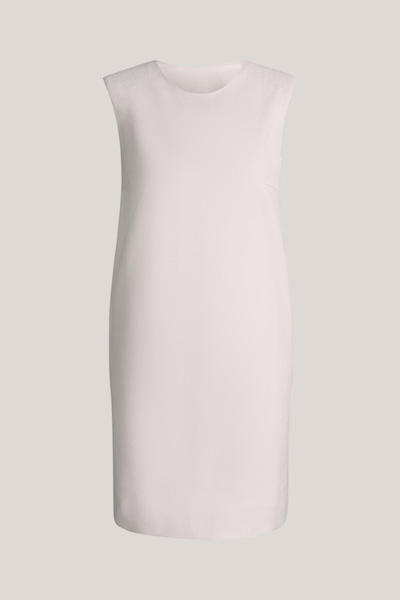 Leinenstretch-Eggshape-Kleid ohne Arm in Mini-Länge in Beige