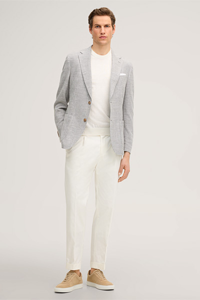 Cashmilo Knitted Shirt with Cashmere and Silk in Ecru