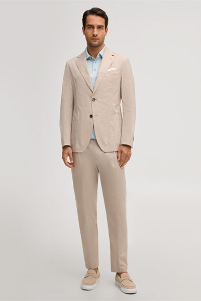 Baumwollmix-Baukasten-Sakko Buono in Beige