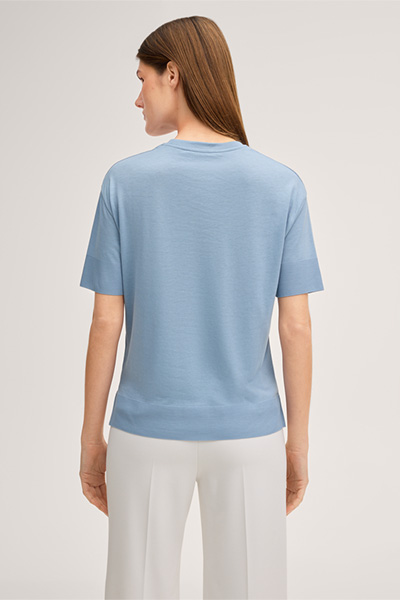 T-shirt en coton Lyocell bleu clair