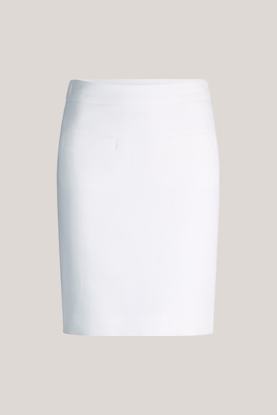 Crêpe double weave boot skirt in white