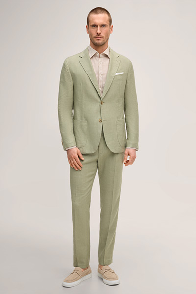 Führt zu Produktdetailseite „Leinenstretch-Baukasten-Sakko Giro in Hellgrün"