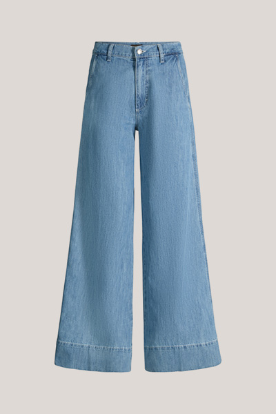 Mid-blue washed palazzo jeans