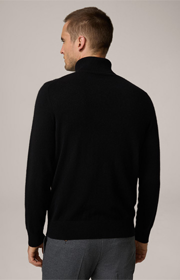 Cashmono Cashmere Roll Neck Pullover in Black