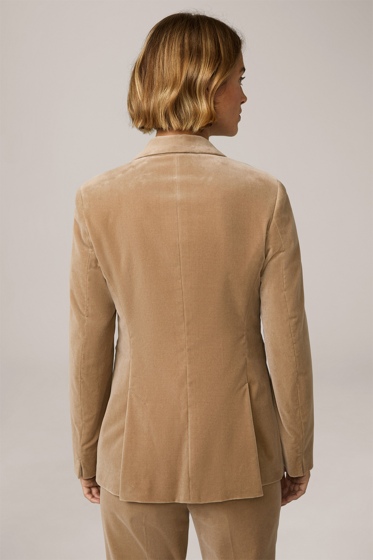 Samt-Blazer in Beige