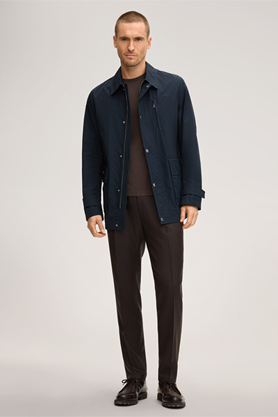 Shirtjacket Ascanio mit Baumwolle und Hemdkragen in Navy