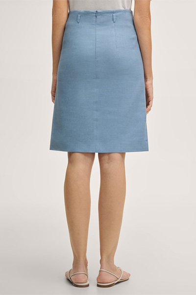 Leinenstretch-A-Linien-Rock in Hellblau