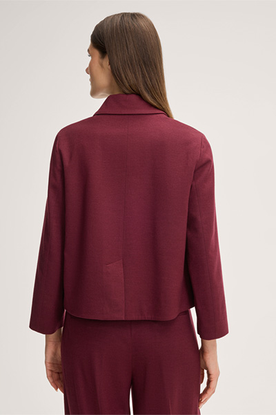 Wolljersey-Blazer-Jacke in A-Linie in Rot