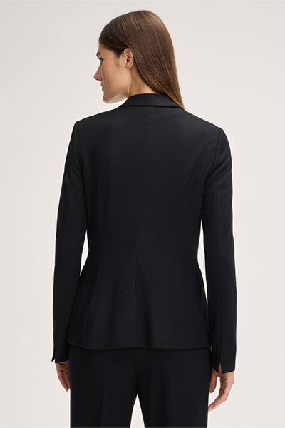 Wolljersey-Blazer in Schwarz