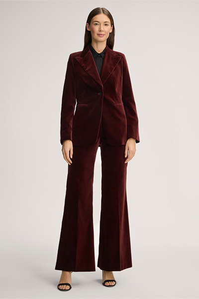 Velvet Blazer in Red