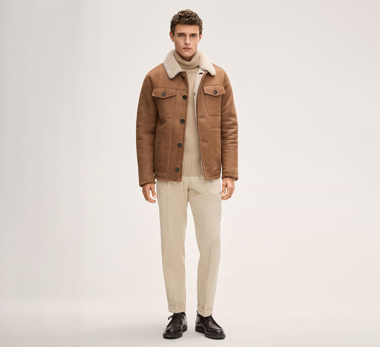 windsor. presents the product Atri Lambskin Leather Jacket in Camel from the category Jackets & coats