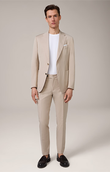 Seo-Bene Cotton Blend Suit in Beige