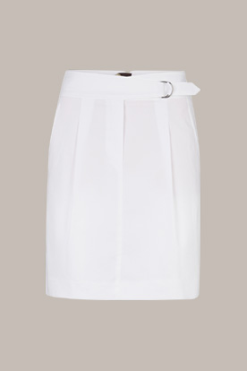 Cotton Satin Mini Skirt in White