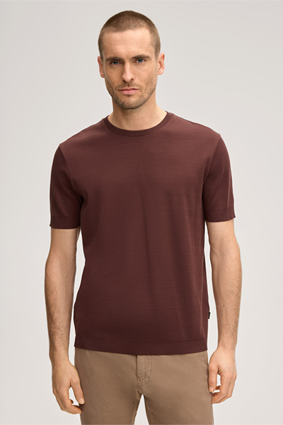 Floro Cotton T-Shirt in Bordeaux Red