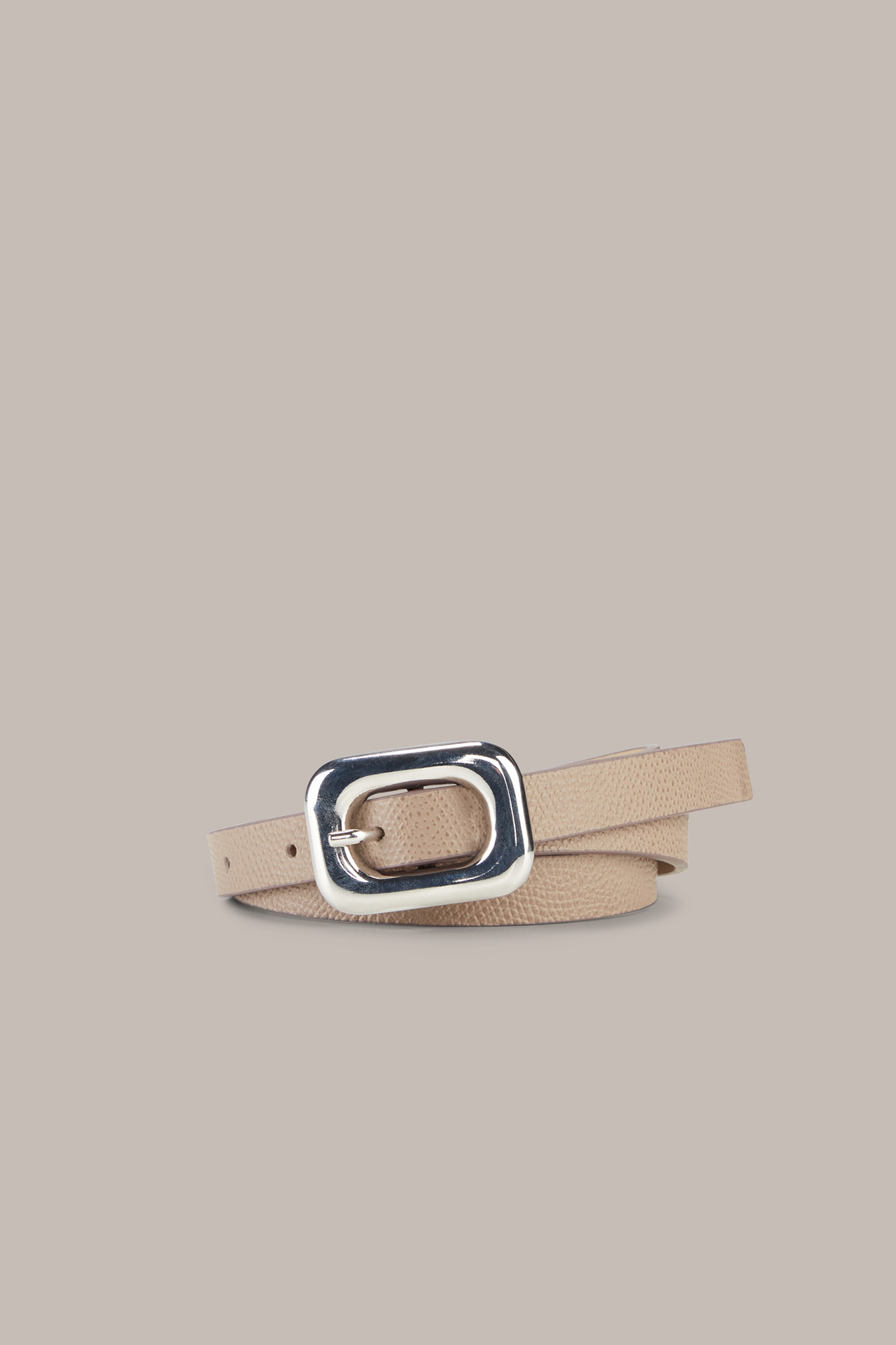 Nappa Leather Belt in Taupe