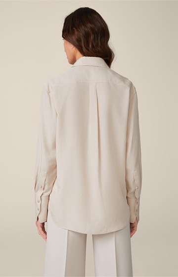 Tencel Shirt-style Blouse in Light Beige