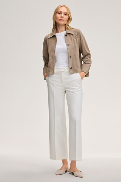 Crêpe-Culotte-Hose in Ecru