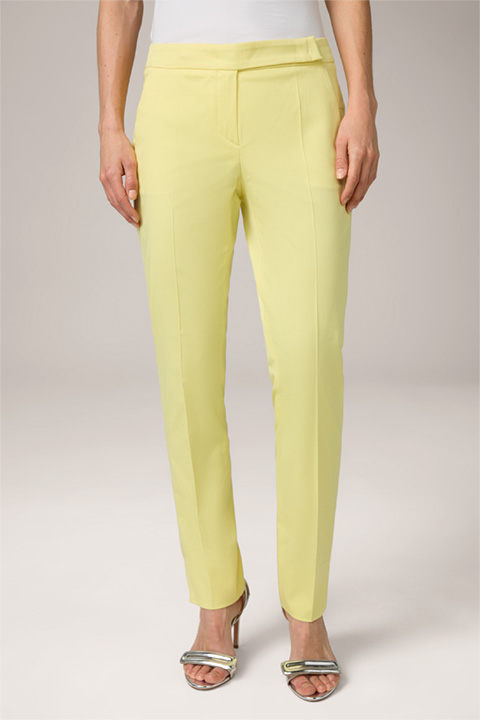 Cotton Satin Trousers in Yellow