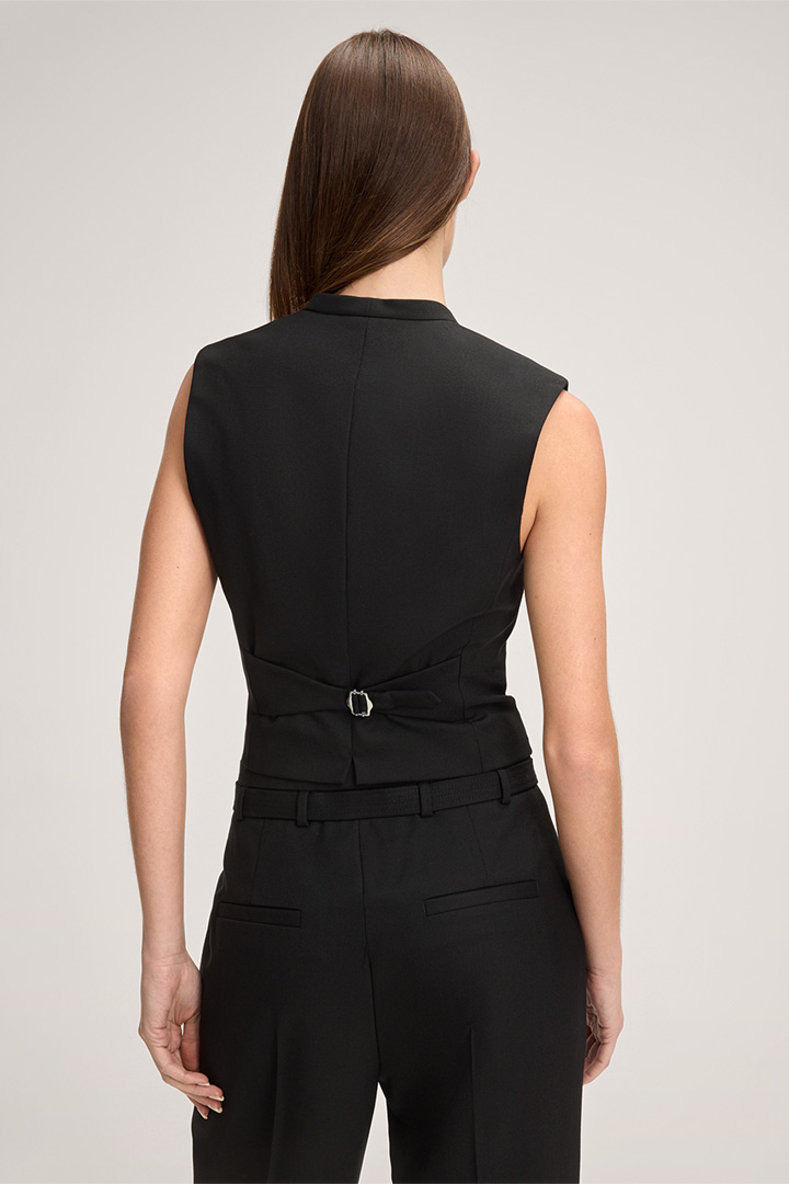 Virgin Wool Waistcoat in Black