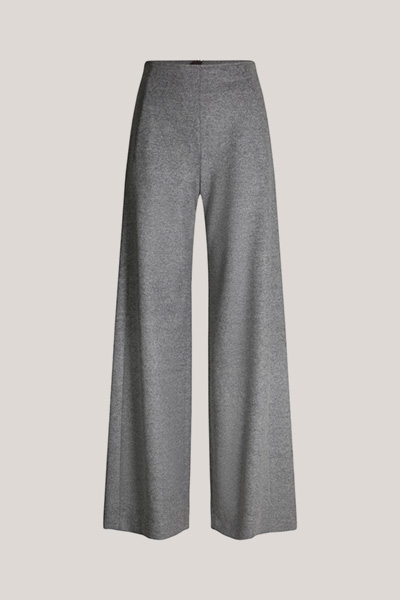 Wool Jersey Palazzo Trousers in Grey