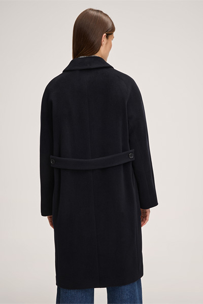 Wollmix-Eggshape-Mantel in Navy