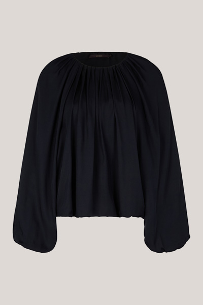 Chemisier en mélange de soie et viscose, en bleu marine