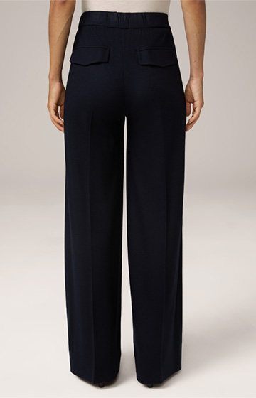 Wool jersey Marlene trousers in Navy