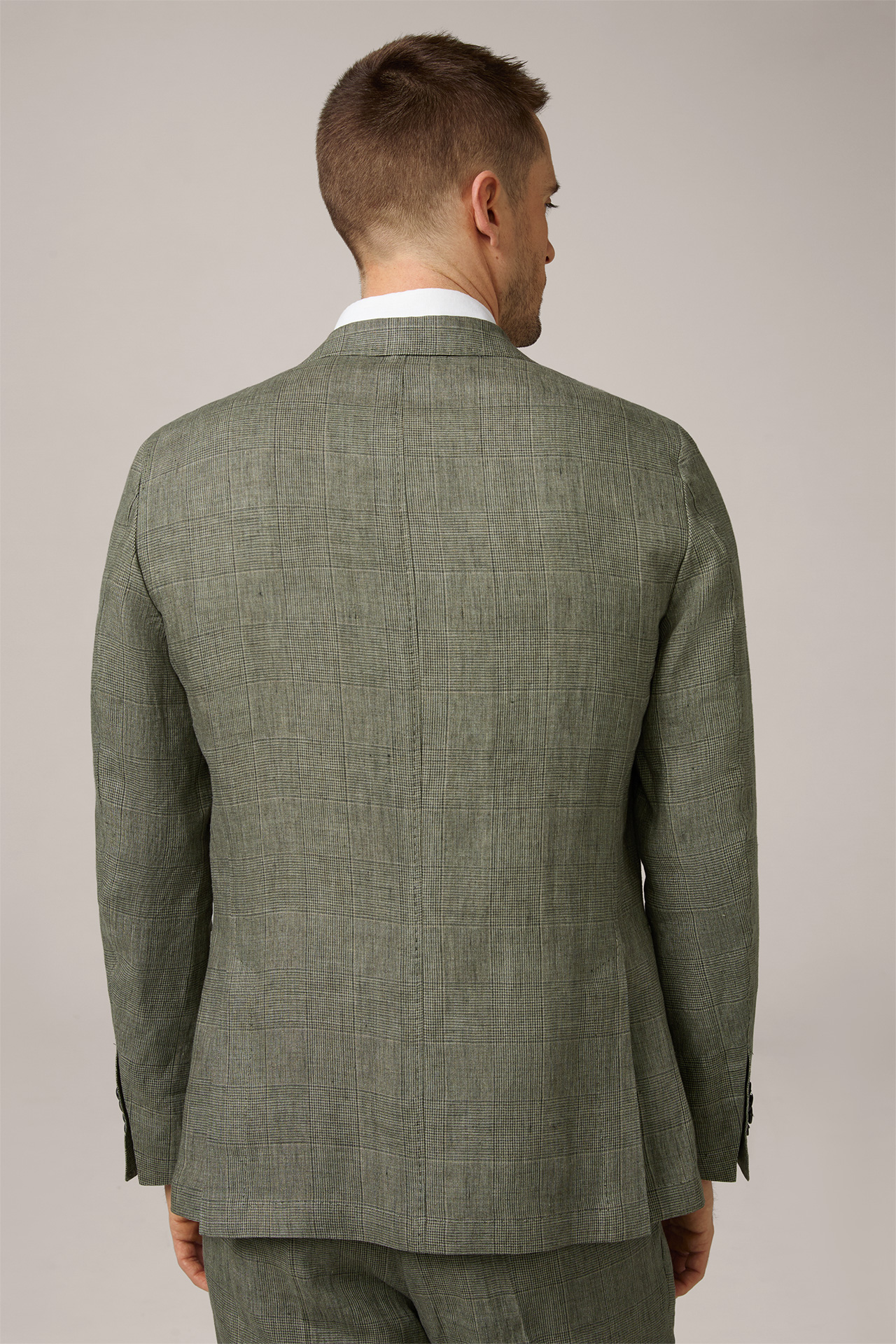 Veste de costume modulaire en lin Giro, en vert à motif