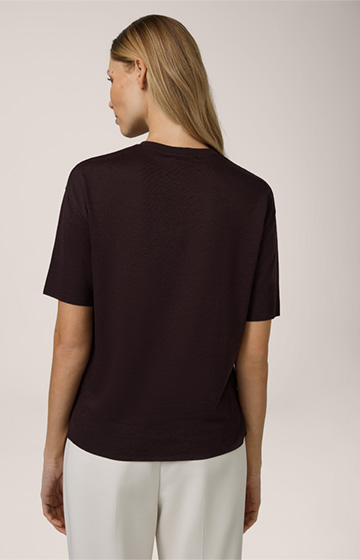 T-shirt en coton et Tencel, en marron foncé