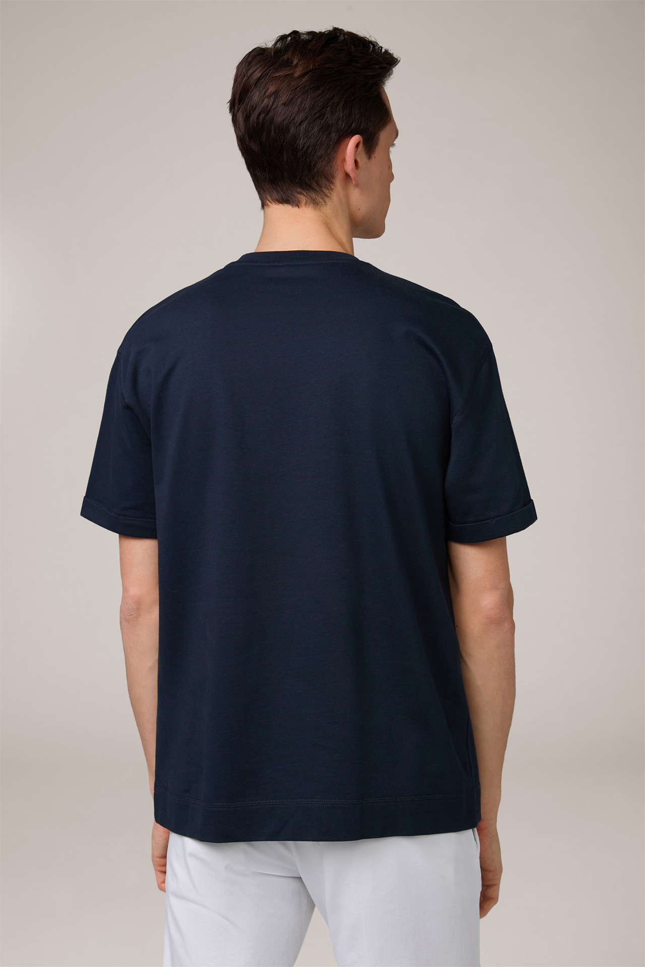 Sevo Lightweight Cotton Sweatshirt T-Shirt in Navy