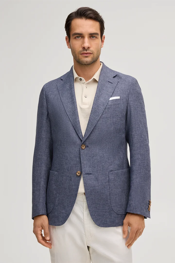 Leads to product detail page "Giro linen blend jacket in navy"