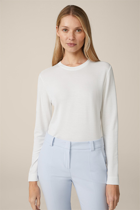 Tencel Jersey Long-sleeved Shirt in Ecru