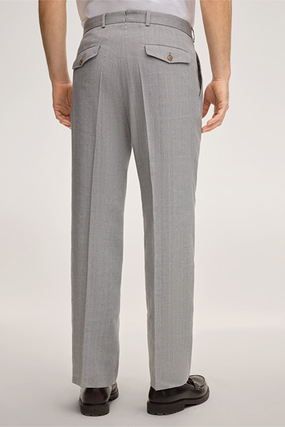 Schurwollmix-Hose Francos mit Bundfalte in Grau