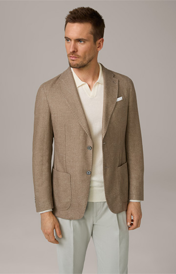 Cashmere Blend Giro Jacket in mottled Taupe