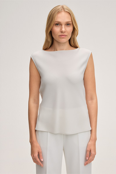 Triacetat-Blusentop in Ivory